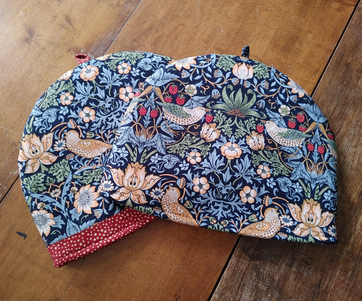 Tea Cosy in Strawberry Thief Navy by William Morris- Smaller