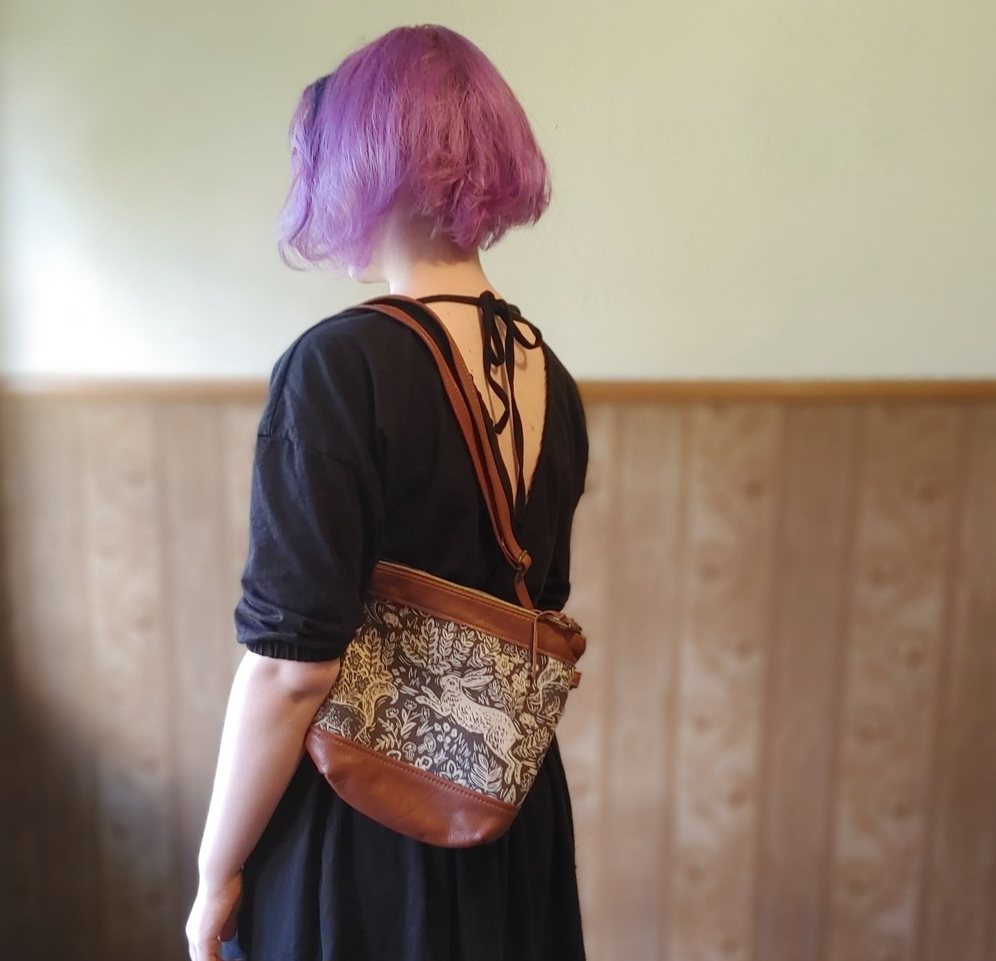 Acorn Bag in Black Leather-Custom Order