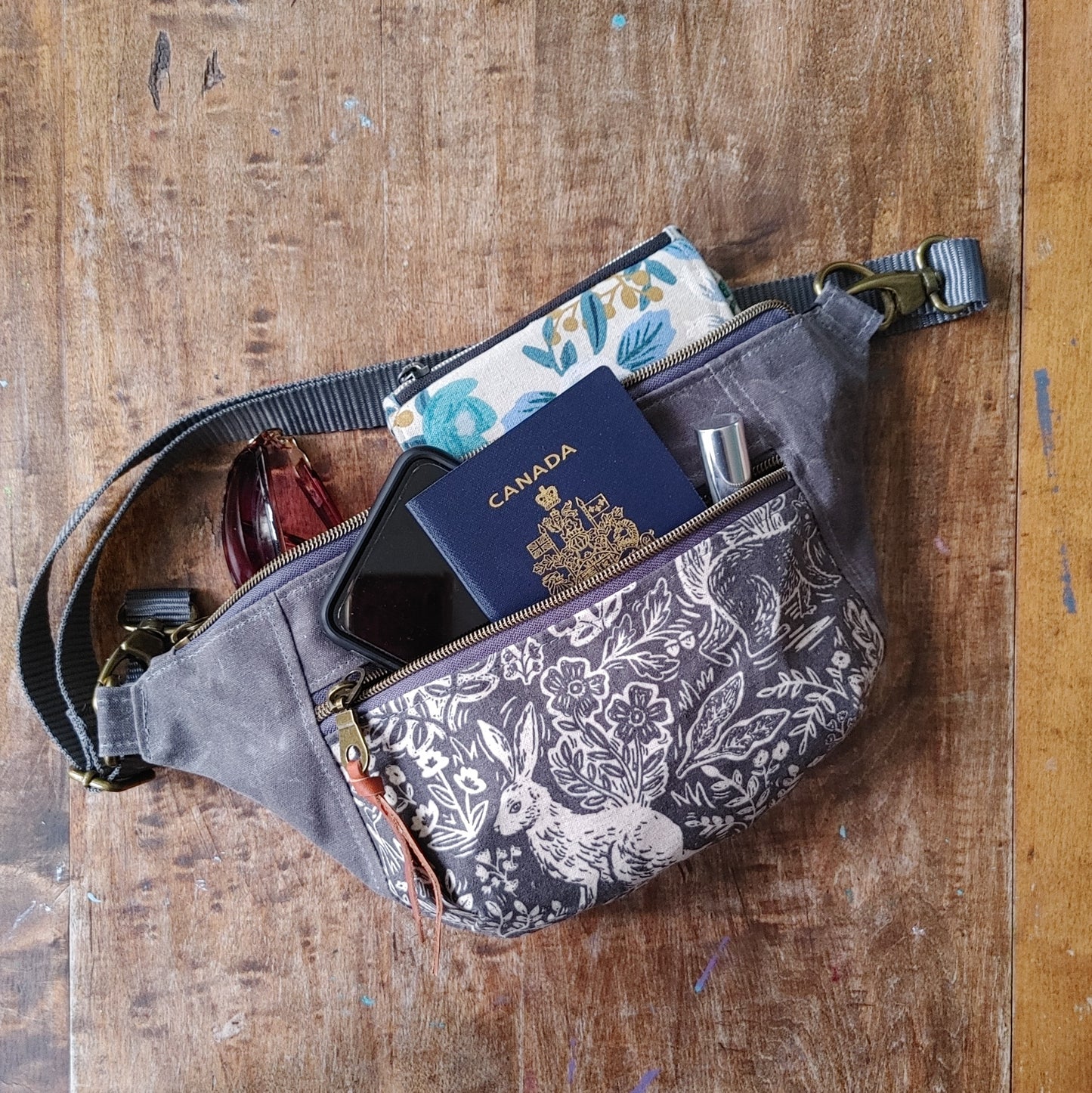 Belt Bag / Hip Pack Large Capacity in Waxed Canvas with Choice of Colours