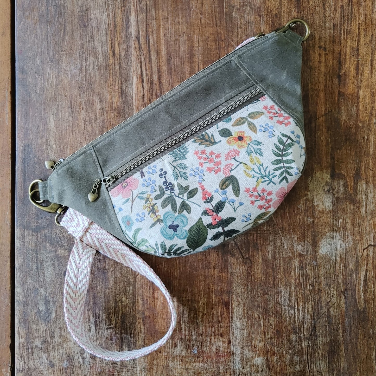 Belt Bag / Hip Pack Large Capacity in Waxed Canvas and Print
