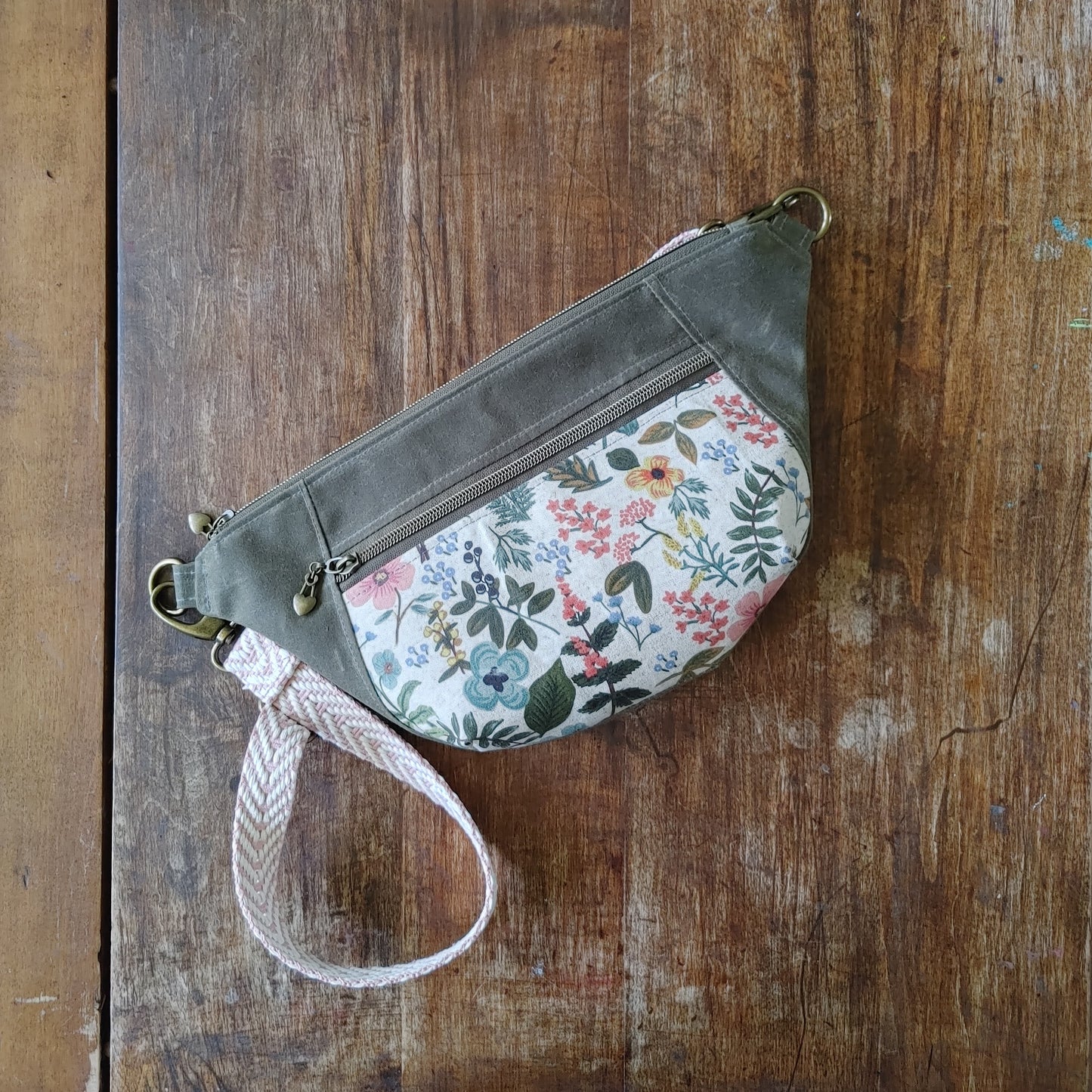 Belt Bag / Hip Pack Large Capacity in Waxed Canvas and Print