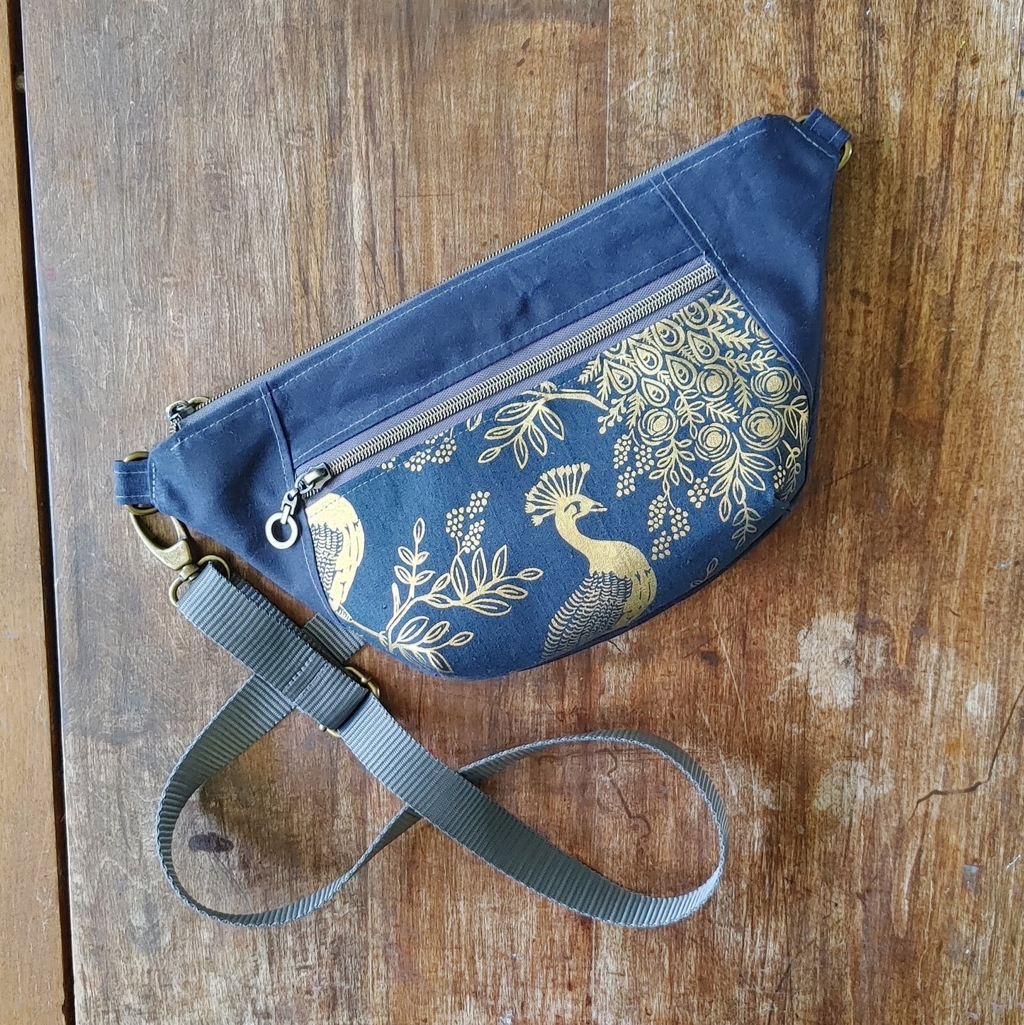 Belt Bag / Hip Pack Large Capacity in Waxed Canvas and Print