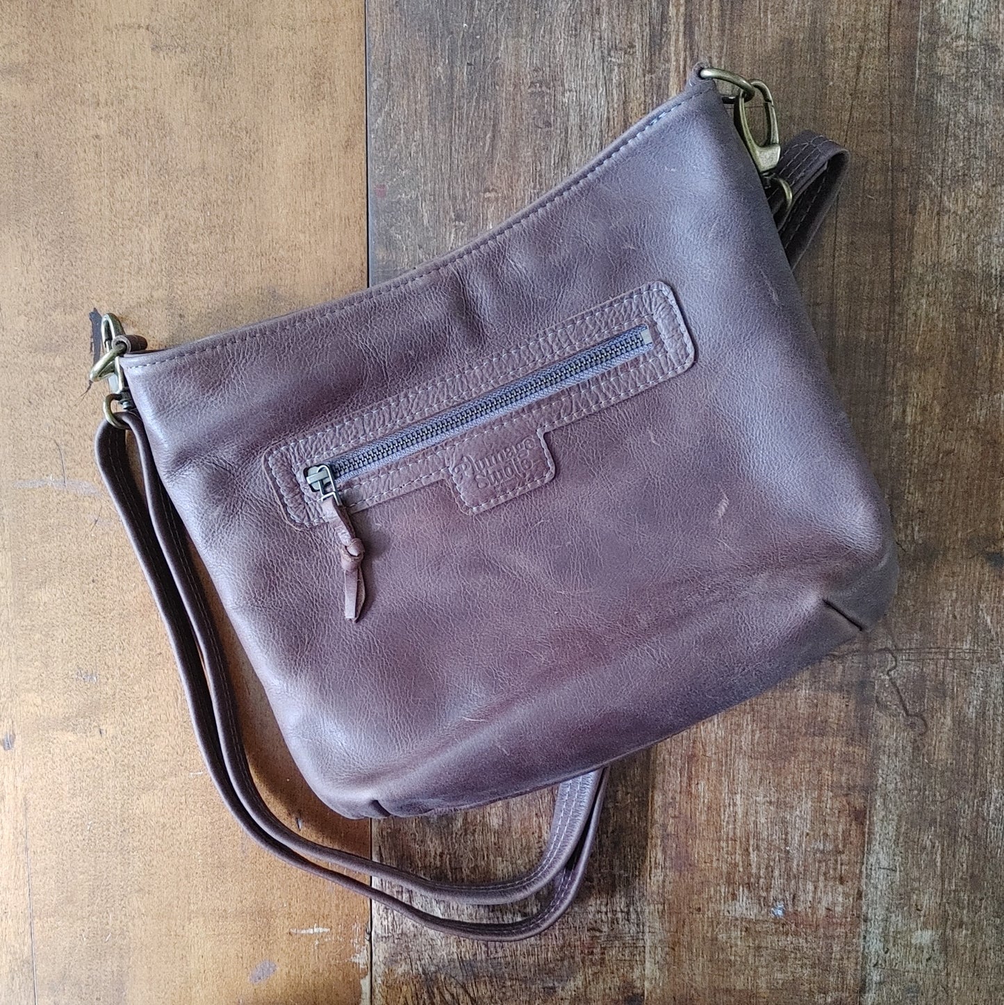 Sway Handbag in Leather and Harris Tweed
