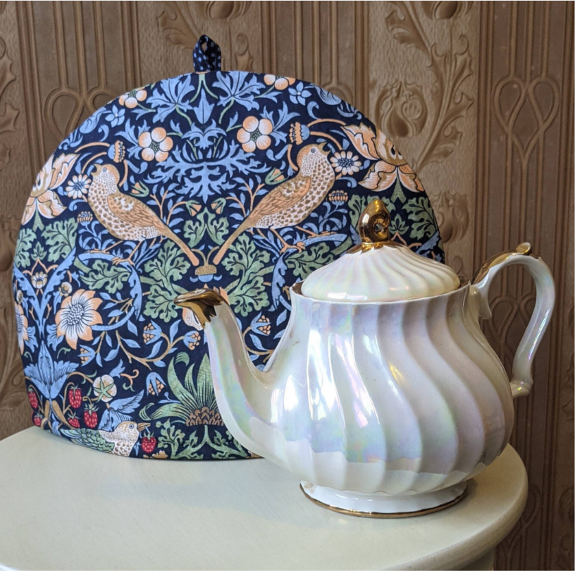 Tea Cosy in Strawberry Thief Navy by William Morris- Smaller
