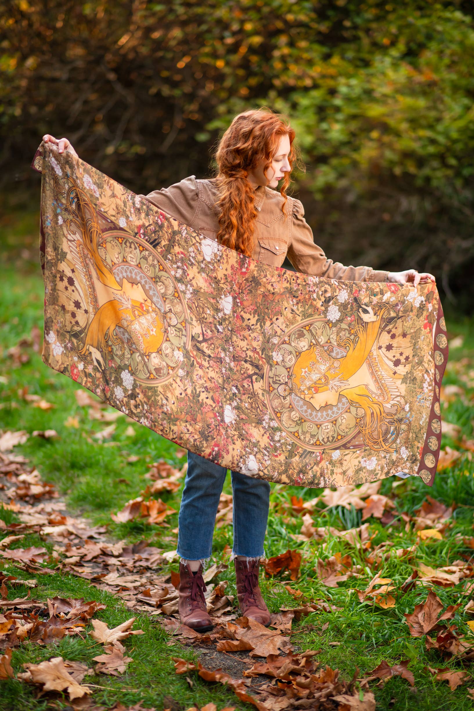 Market of Stars Scarf- Dream Weaver Bohemian Bamboo Scarf with Zodiac Signs
