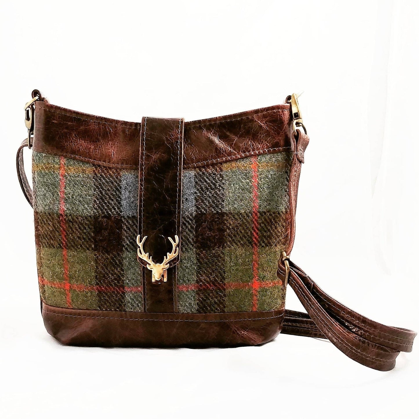 Highland Swish in Leather with Rob Roy Harris Tweed