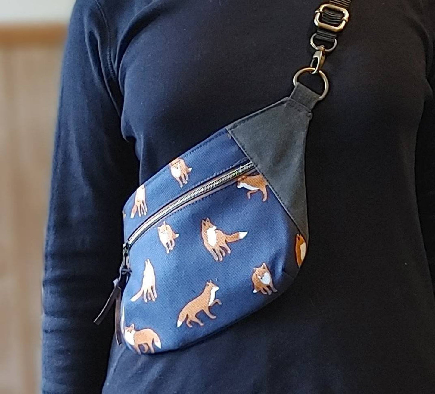 Belt Bag / Hip Pack Large Capacity in Waxed Canvas and Print