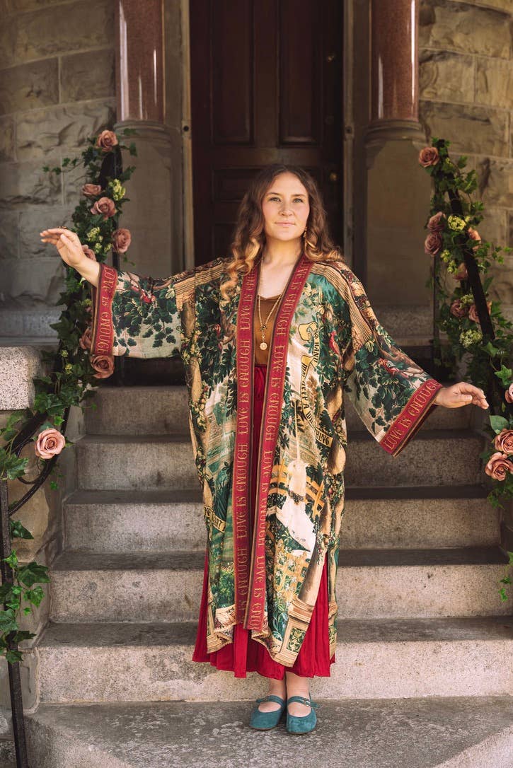 Pre-order-Wildheart Opera Duster Kimono Robe w/ Unicorn & Castle