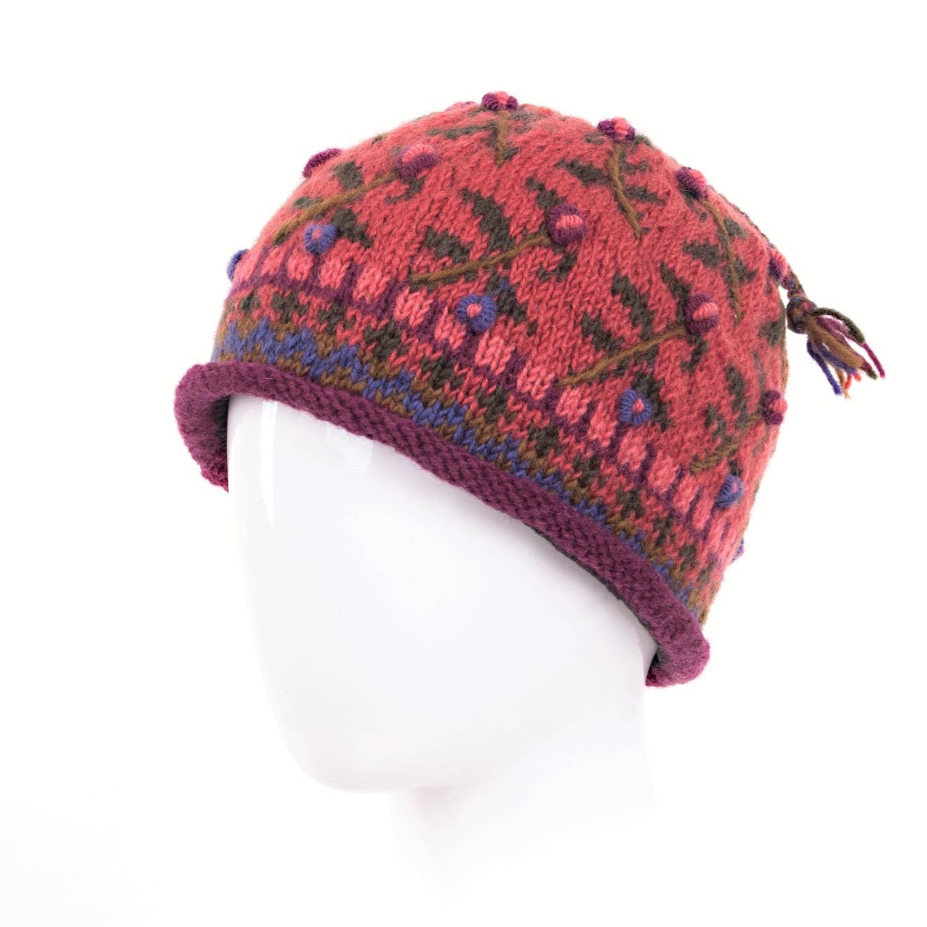 Verbier Floral Wool Beanie Hat with Embroidery