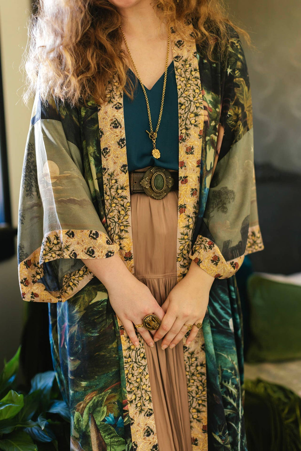 Market of Stars Duster- Bella Notte Bamboo Duster Robe with Rabbit and Moon