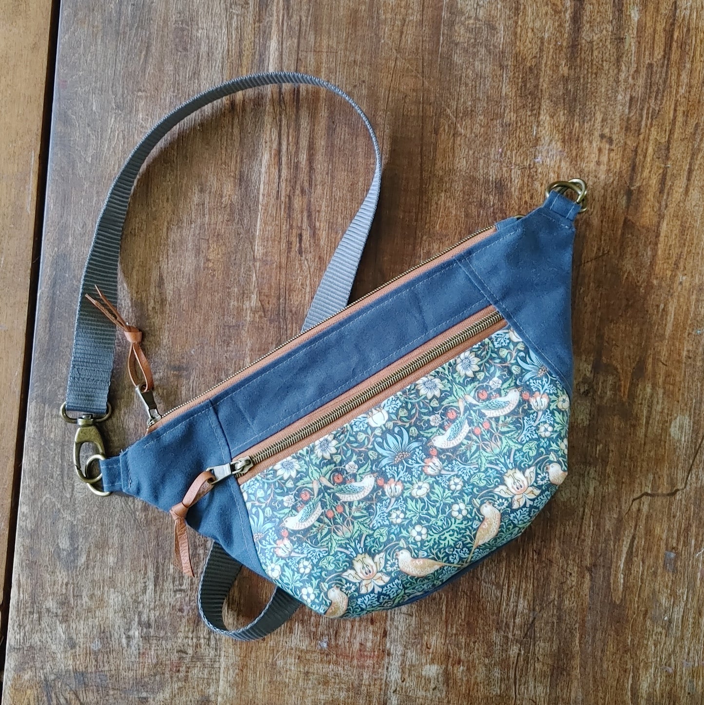 Belt Bag / Hip Pack Large Capacity in Waxed Canvas and Print