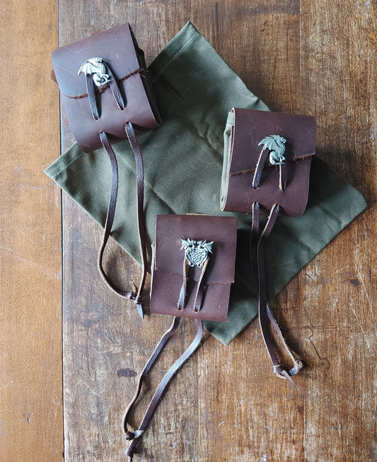 Deluxe Foraging Pouch in Leather and Waxed Canvas