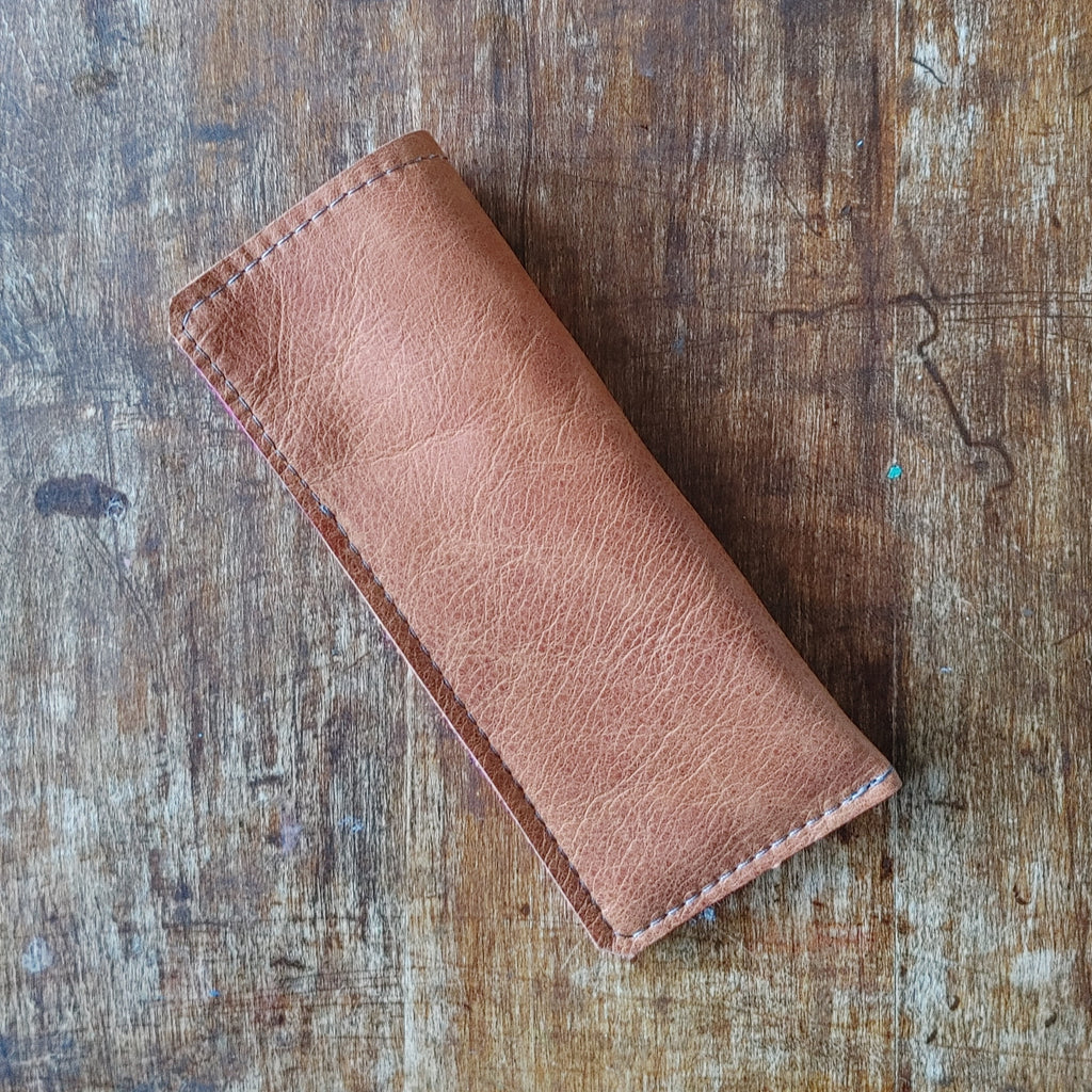 Leather and Wool Felt Glasses Case. Handmade in Canada