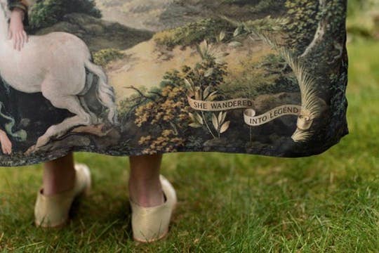 The Mythmaker Opera Duster Kimono Robe w Landscape & Unicorn