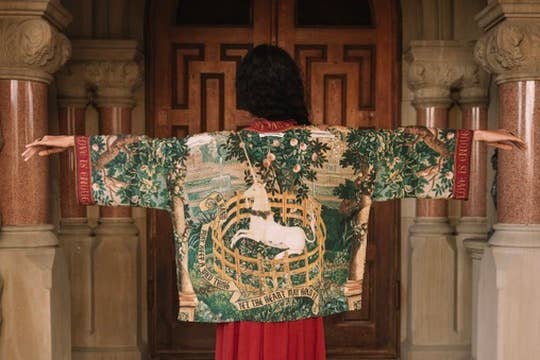 Wildheart Pixie Duster Cropped Kimono w/ Unicorn & Castle