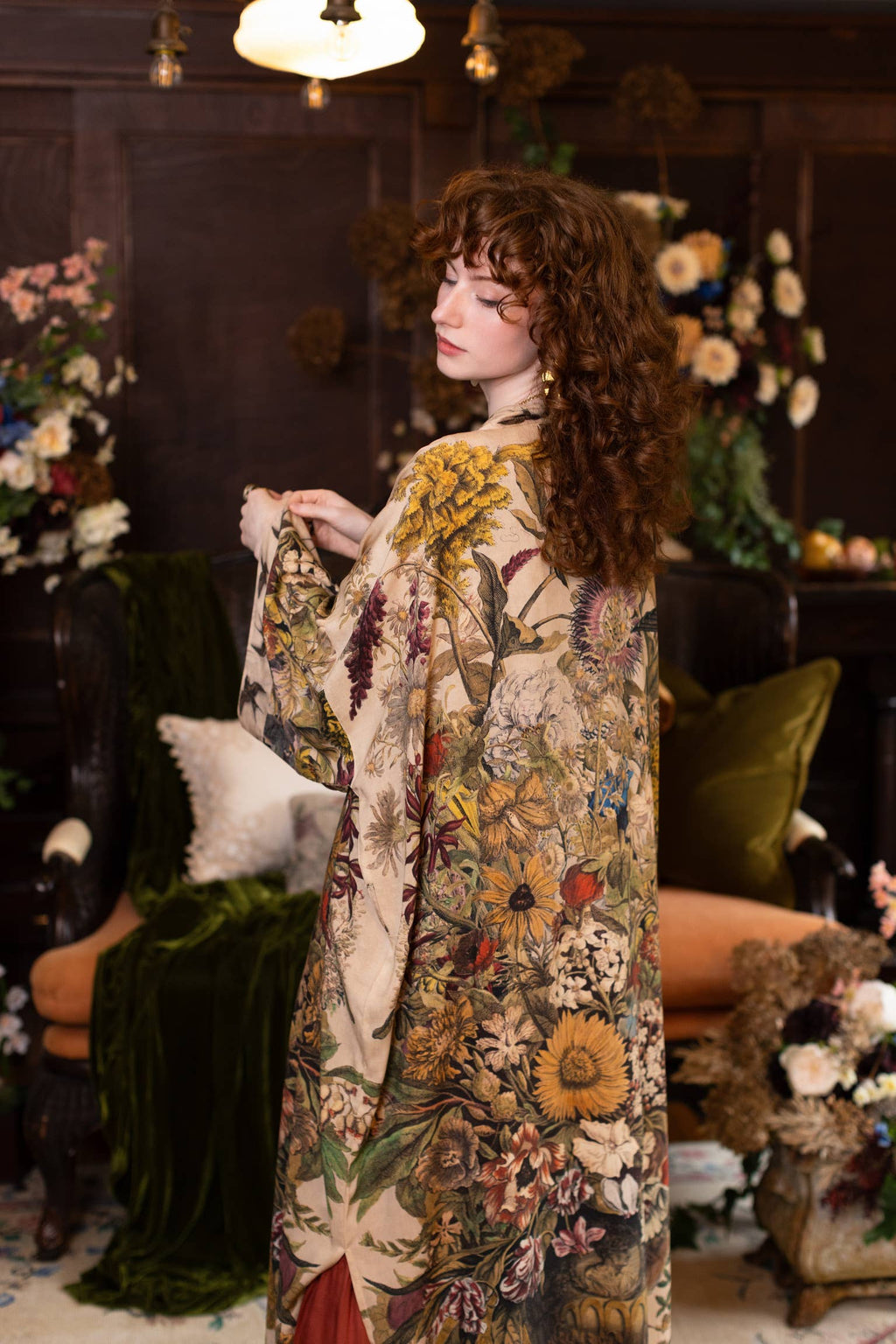 Coming Soon-Golden Hour Opera Duster Kimono Robe w/ boho floral print