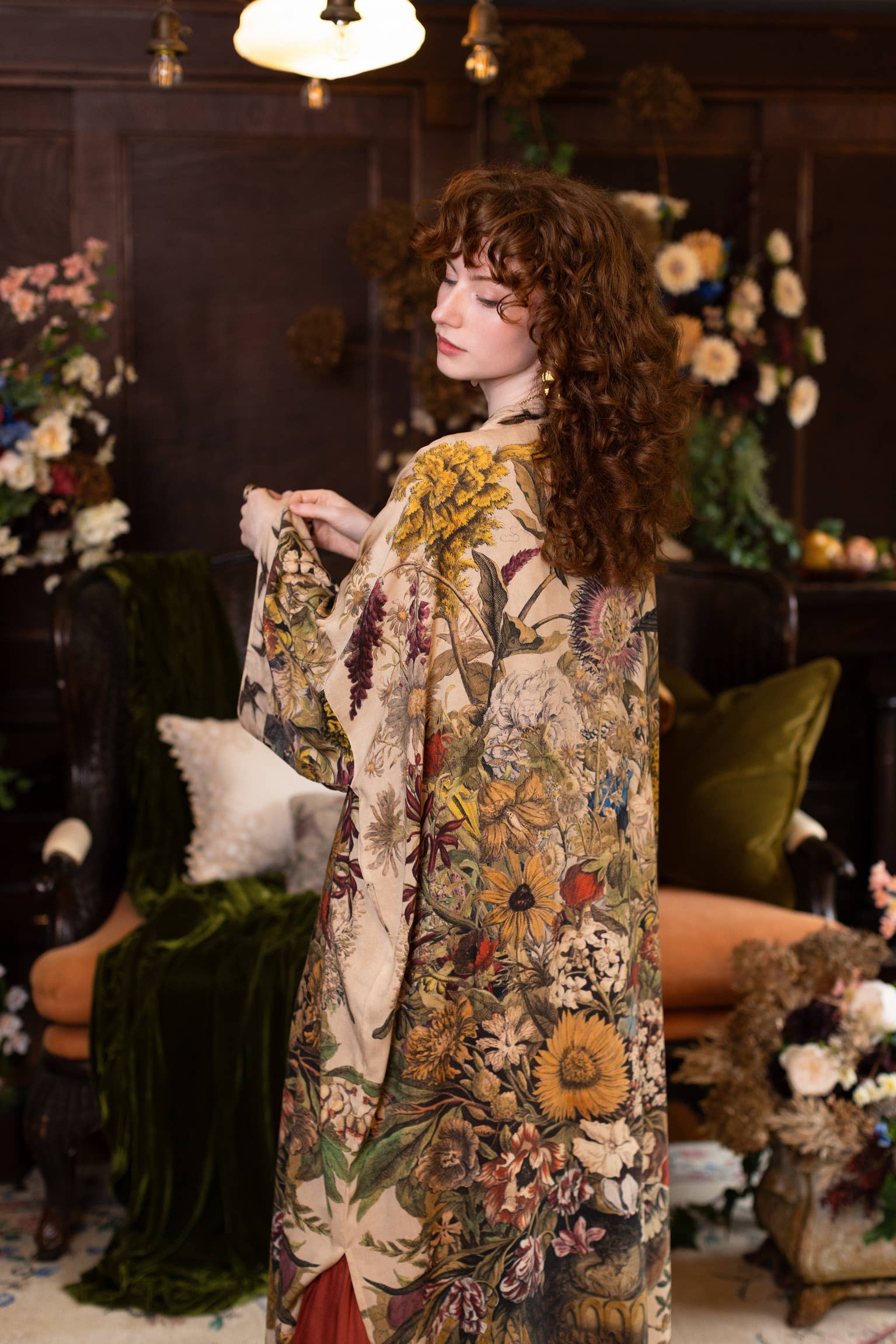 Coming Soon-Golden Hour Opera Duster Kimono Robe w/ boho floral print