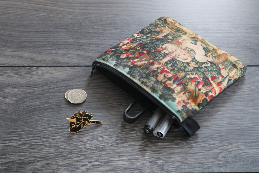 The Unicorn is Found - Twill Lined Pouch - Tapestry print