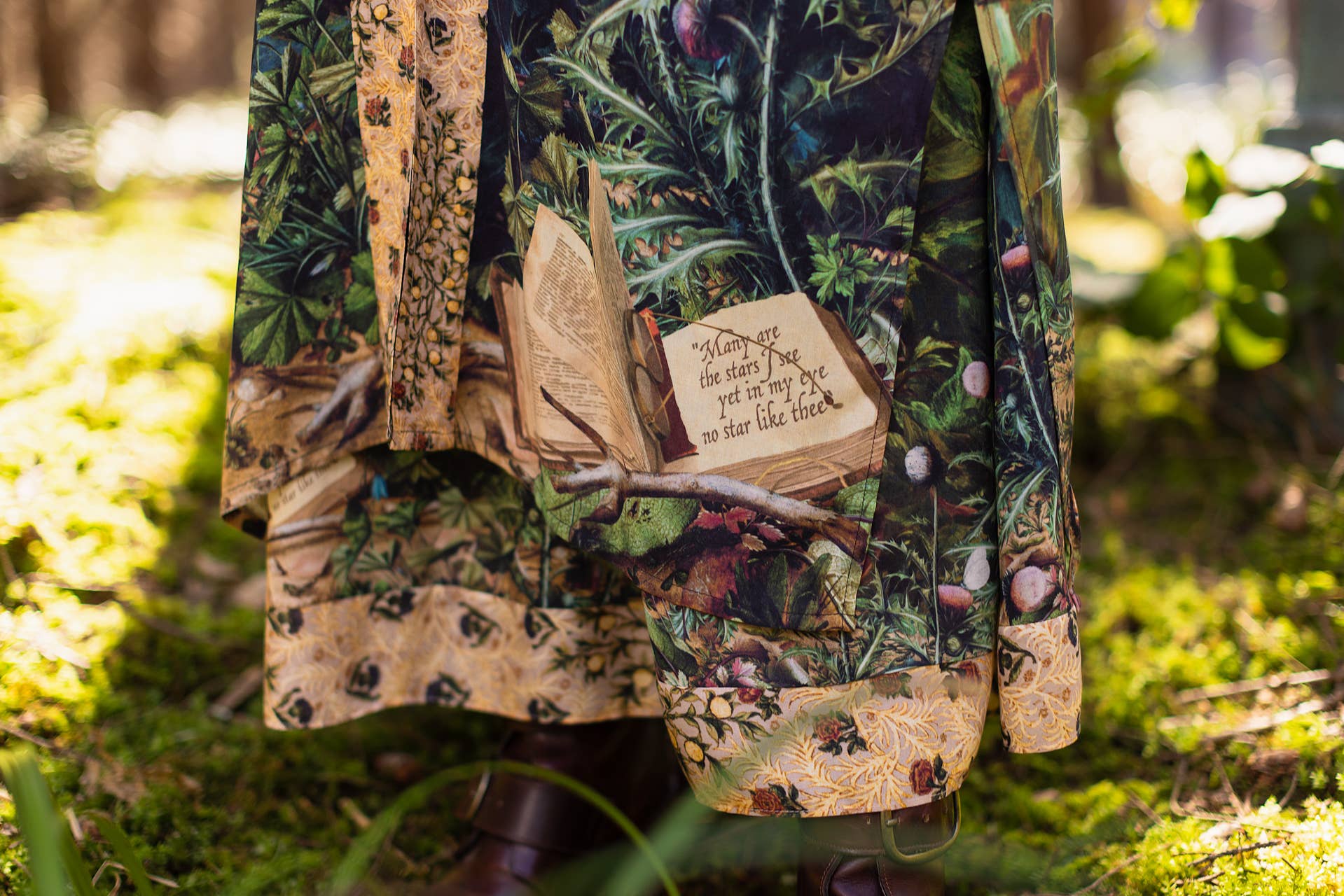 Bella Notte Bohéme Bamboo Slip Dress with Moon and Rabbit: S/M (fits approx. size 6-10)