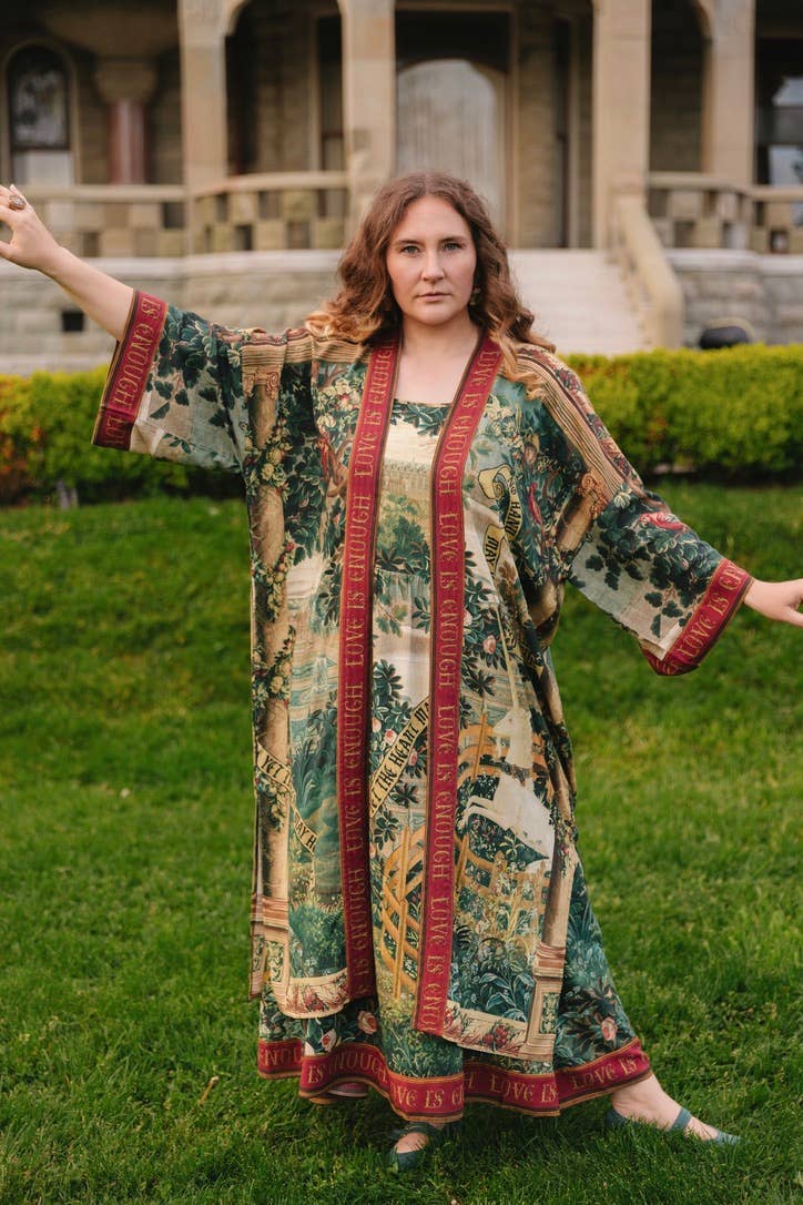 Pre-order-Wildheart Opera Duster Kimono Robe w/ Unicorn & Castle