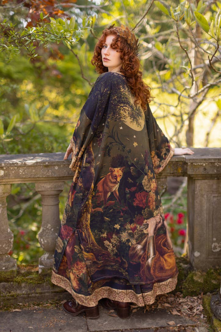 The Messenger Opera Duster Robe with Joan of Arc & Florals