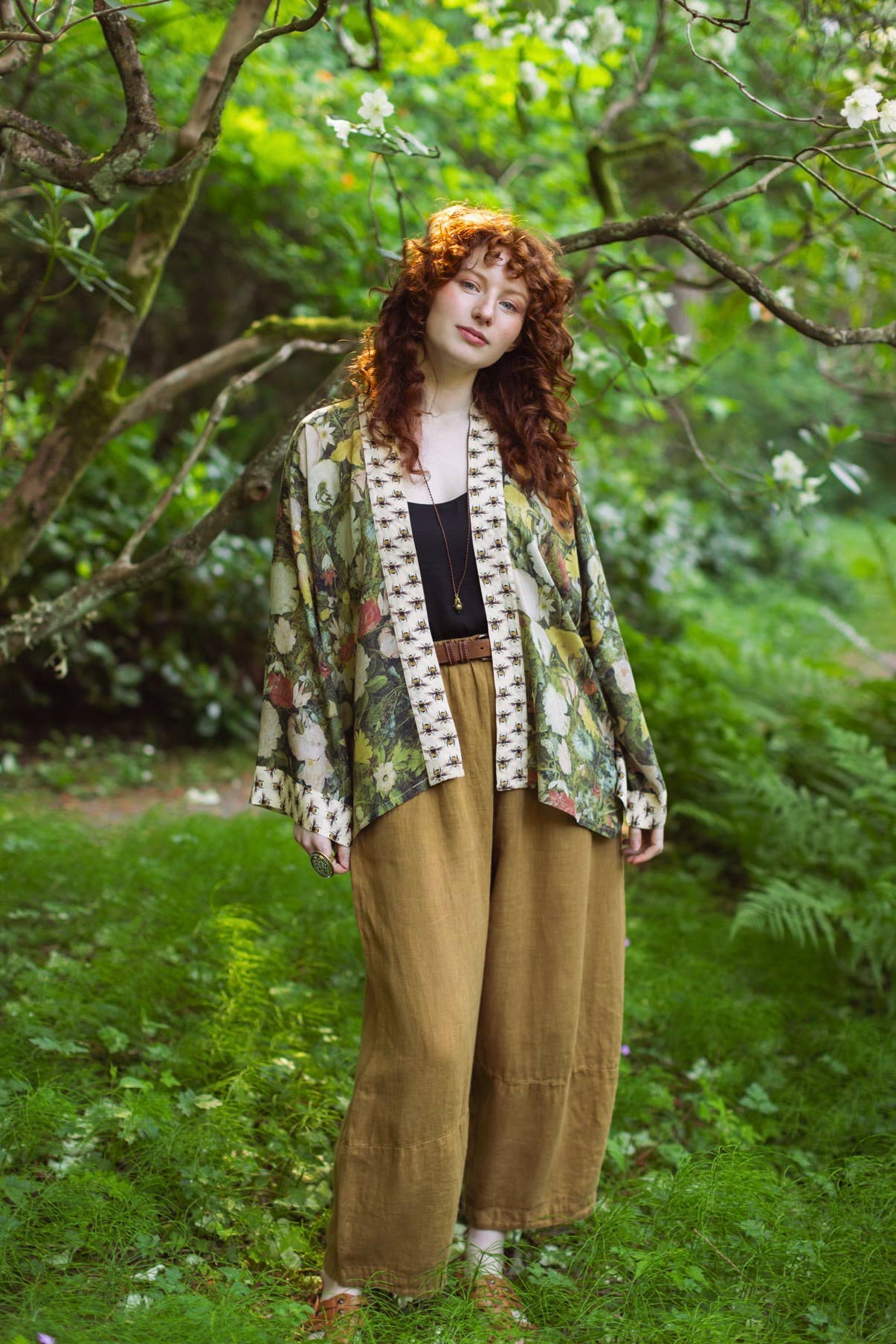 I Dream In Flowers Pixie Duster Cropped Kimono w/ Bees