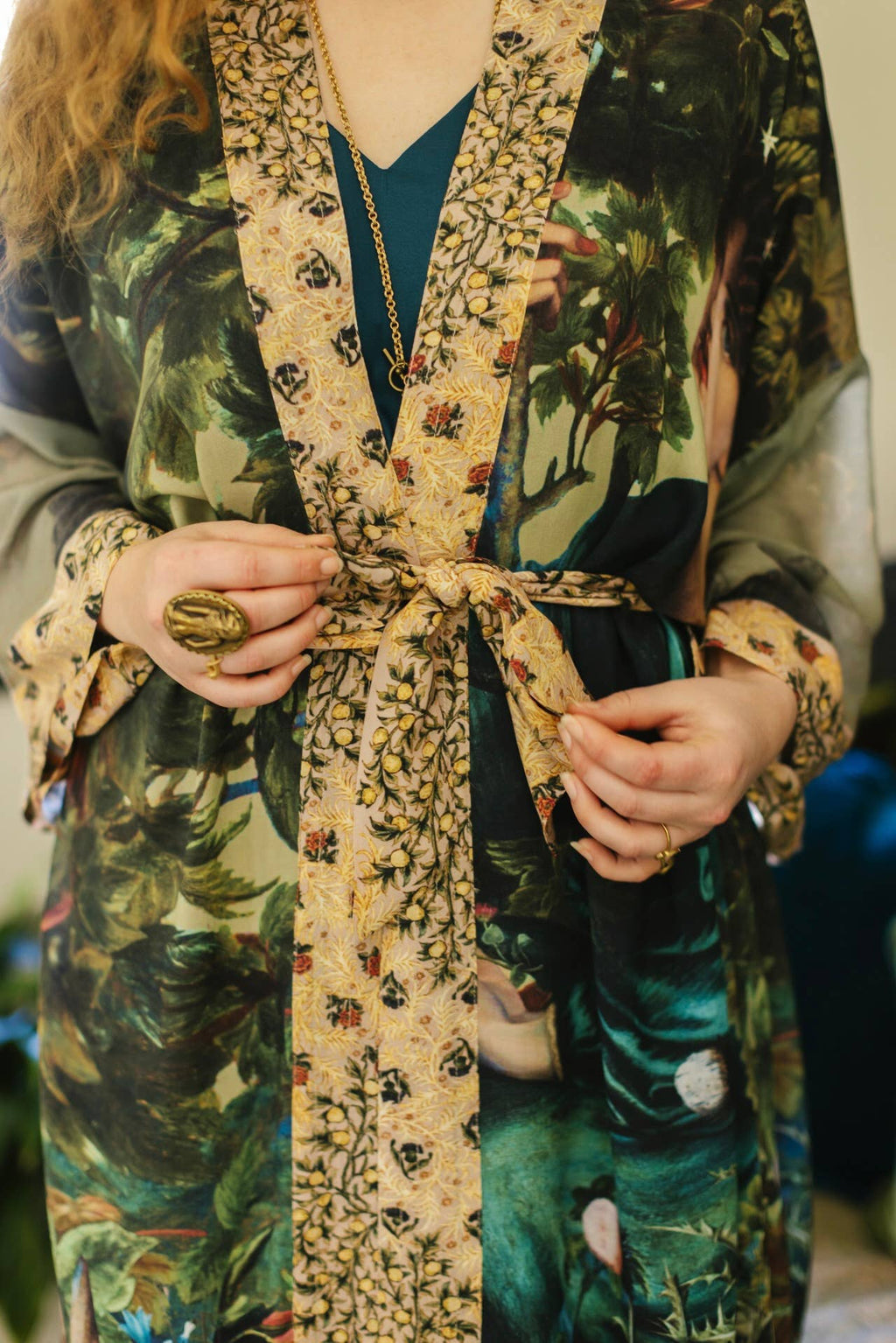 Market of Stars Duster- Bella Notte Bamboo Duster Robe with Rabbit and Moon