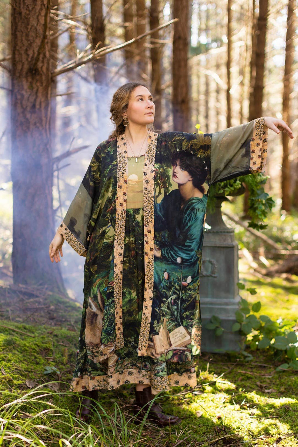 Market of Stars Duster- Bella Notte Bamboo Duster Robe with Rabbit and Moon