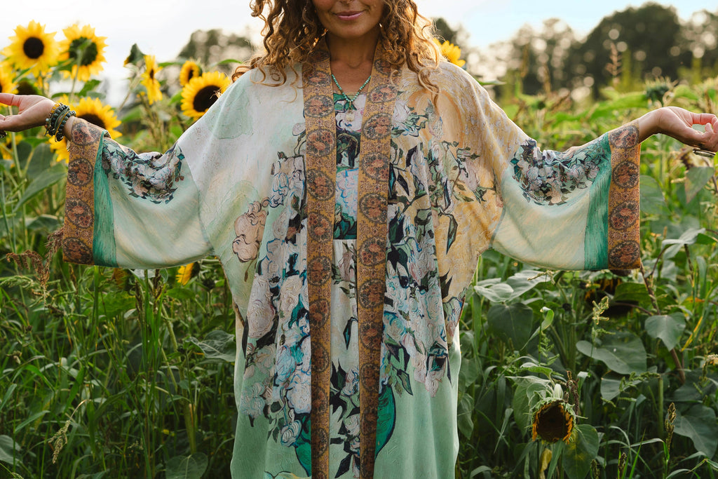 I Paint My Dream Van Gogh Opera Duster Kimono Robe