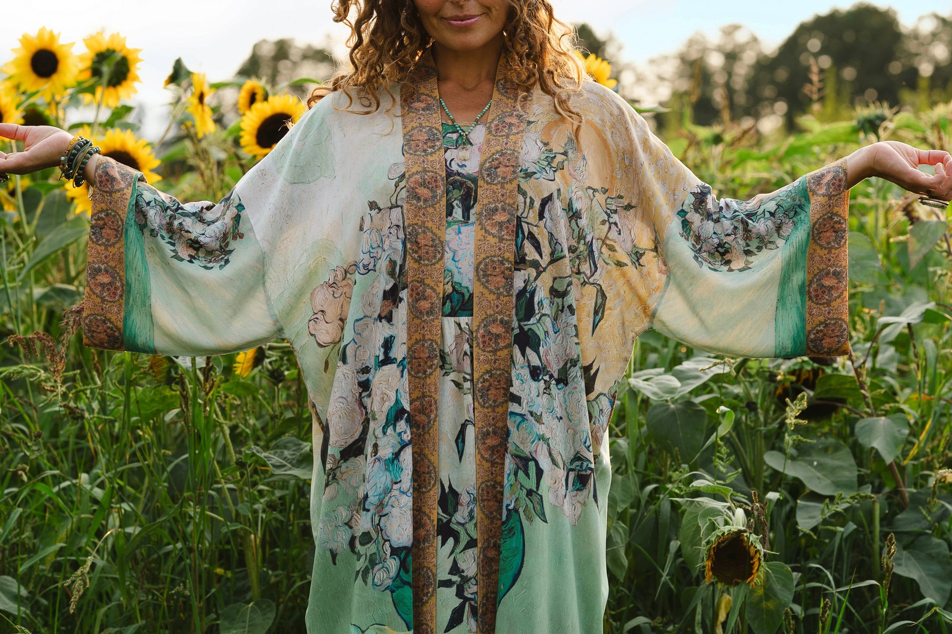 I Paint My Dream Van Gogh Opera Duster Kimono Robe