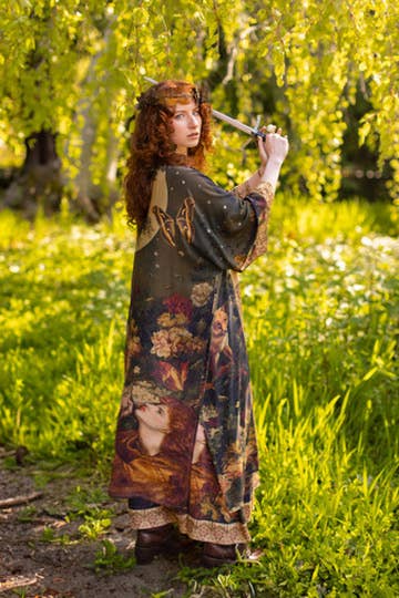 The Messenger Opera Duster Robe with Joan of Arc & Florals