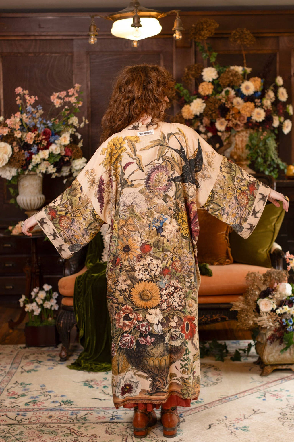 Coming Soon-Golden Hour Opera Duster Kimono Robe w/ boho floral print