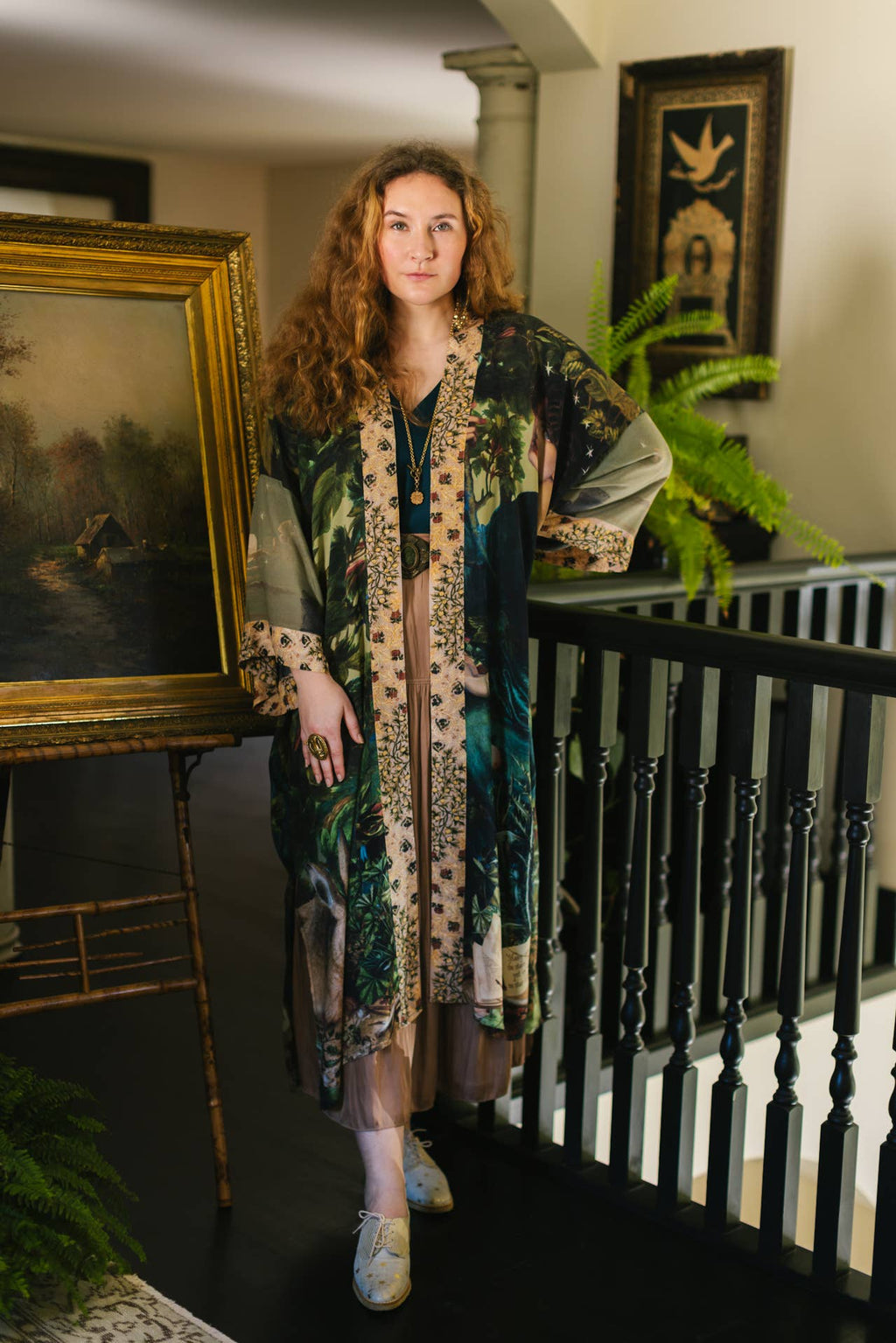Market of Stars Duster- Bella Notte Bamboo Duster Robe with Rabbit and Moon