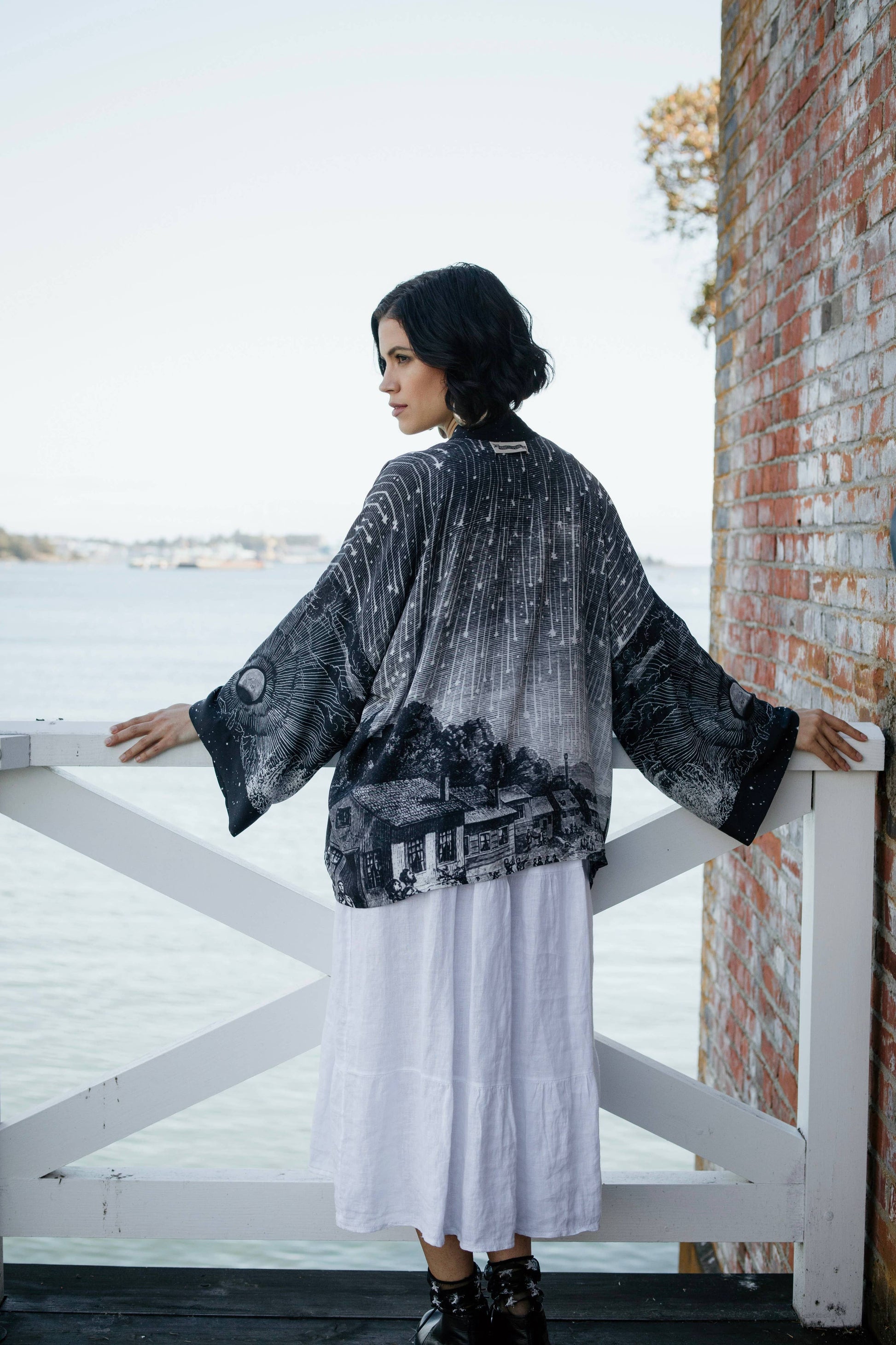 Stargazer Pixie Duster Cropped Kimono w/ Falling Stars