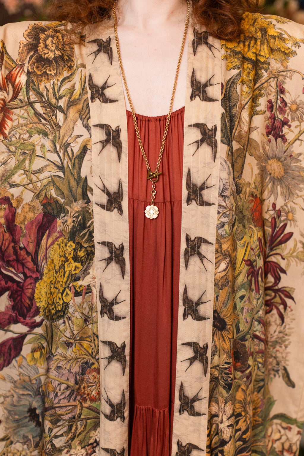 Coming Soon-Golden Hour Opera Duster Kimono Robe w/ boho floral print