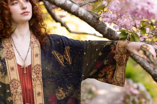 The Messenger Opera Duster Robe with Joan of Arc & Florals