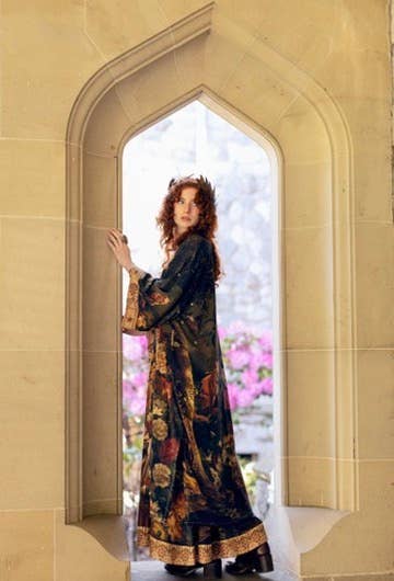 The Messenger Opera Duster Robe with Joan of Arc & Florals