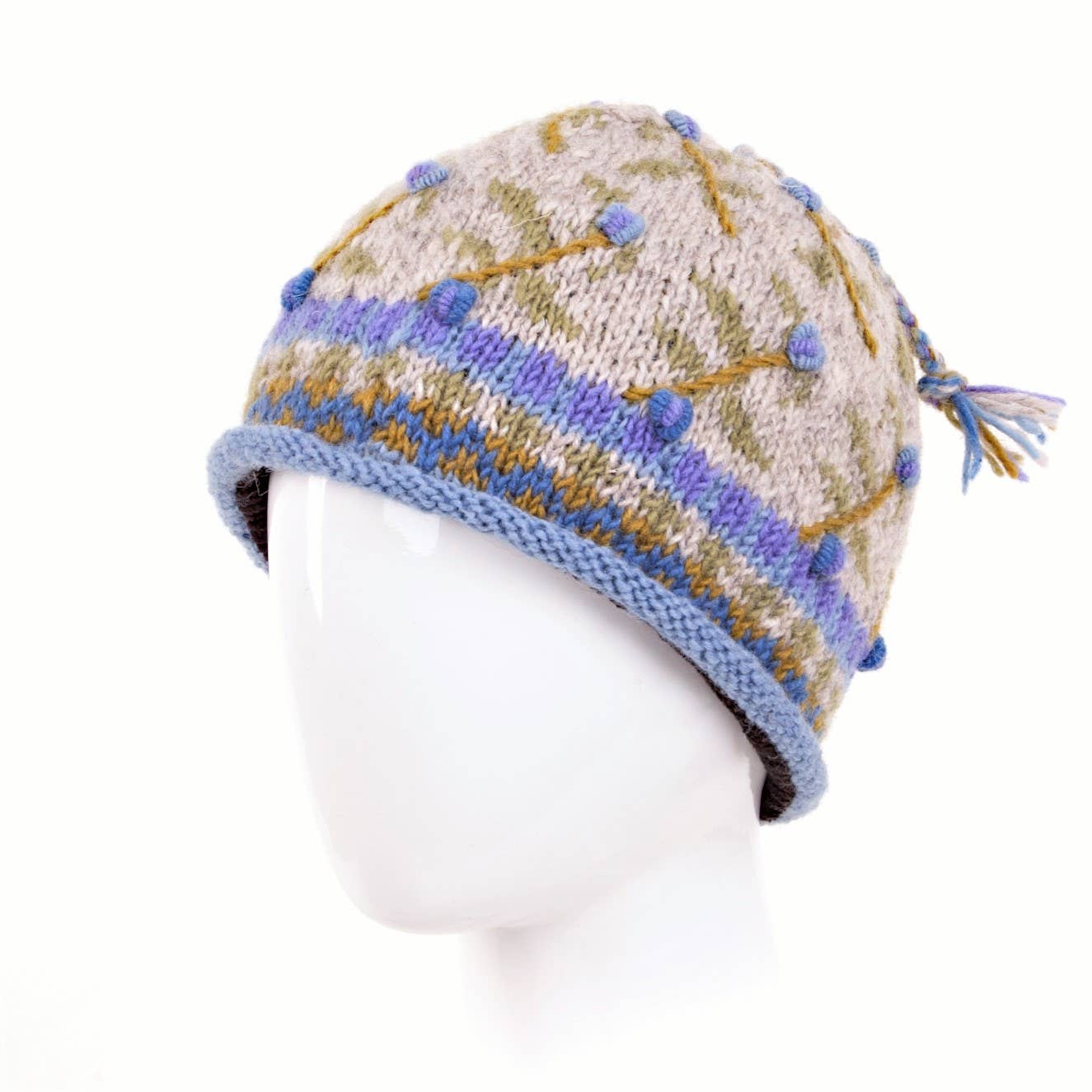 Verbier Floral Wool Beanie Hat with Embroidery