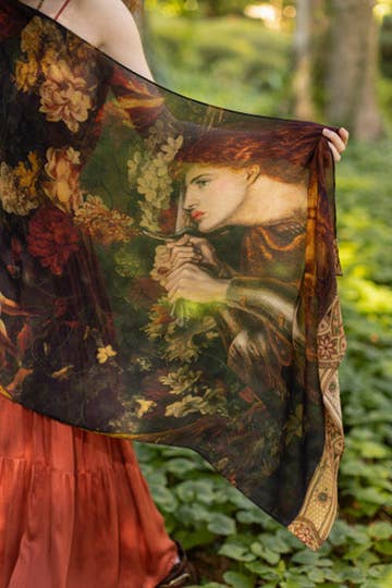 Market of Stars The Messenger Scarf with Joan of Arc, Florals & Fox