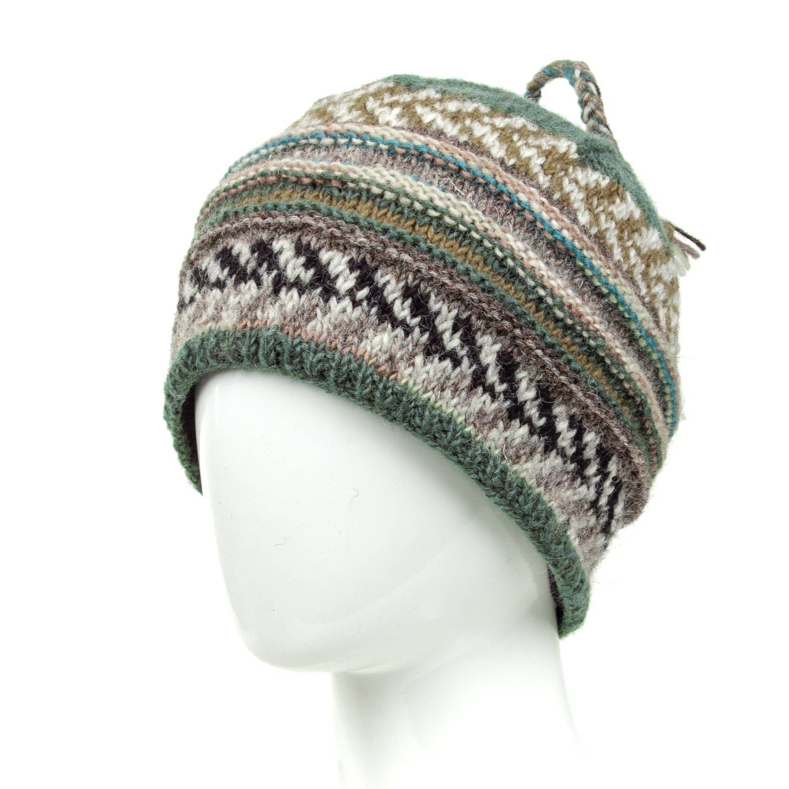 Nina Wool Beanie Hat with Braided Top Detai