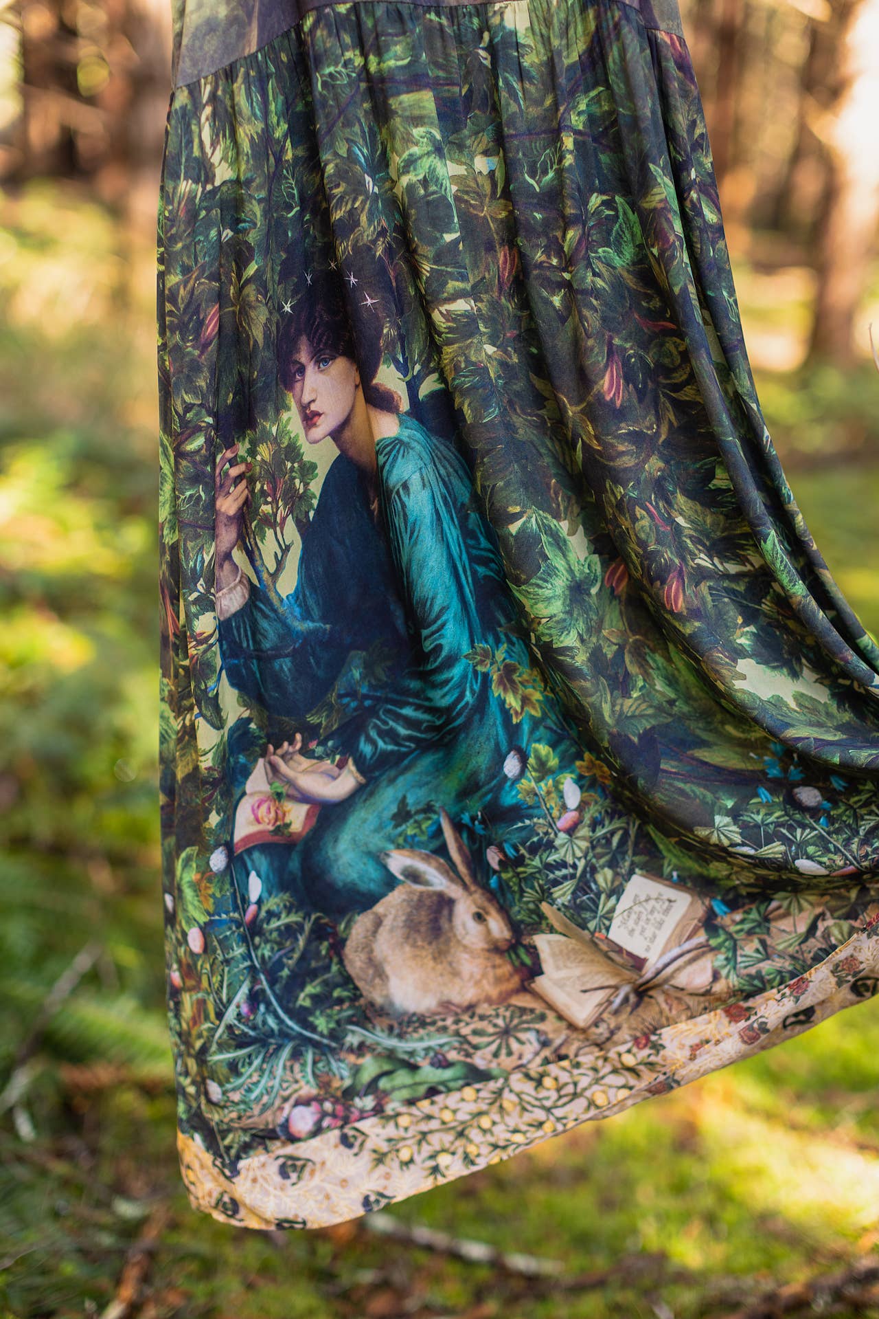 Bella Notte Bohéme Bamboo Slip Dress with Moon and Rabbit: S/M (fits approx. size 6-10)