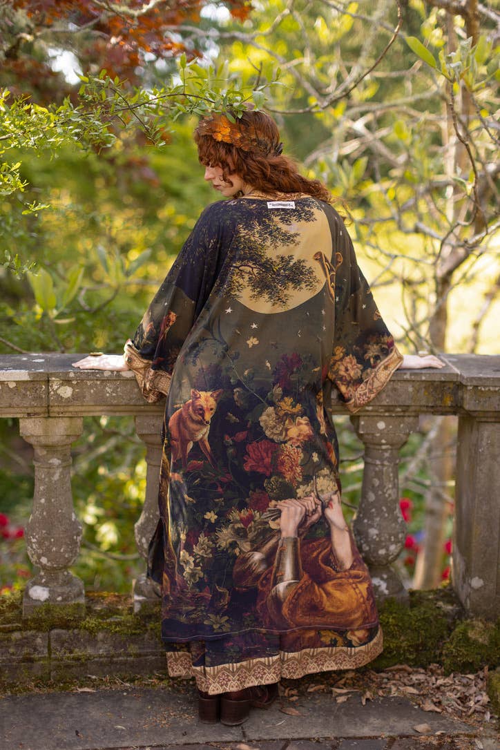 The Messenger Opera Duster Robe with Joan of Arc & Florals