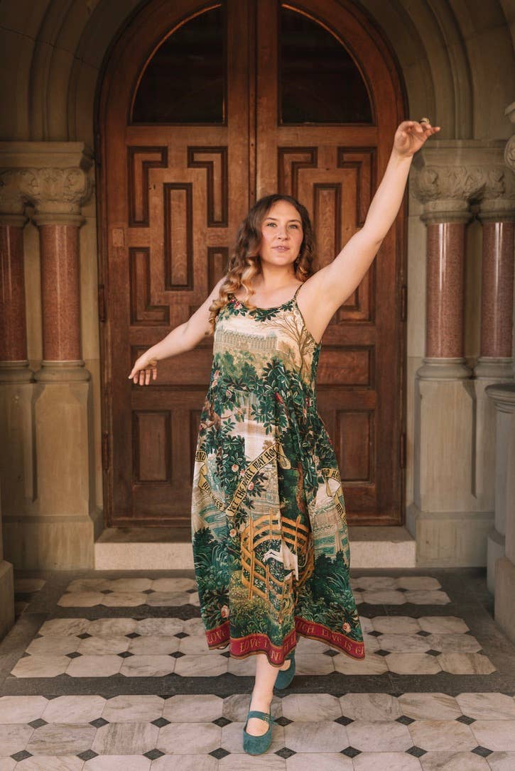 Pre-Order-Wildheart Bohéme Long Maxi Slip Dress w/ Unicorn & Castle: L/XL