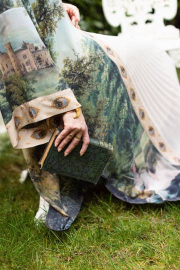 The Mythmaker Opera Duster Kimono Robe w Landscape & Unicorn