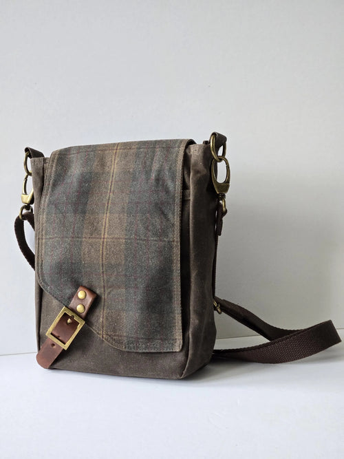 A Ranger Satchel in Waxed Canvas, some with Contrast