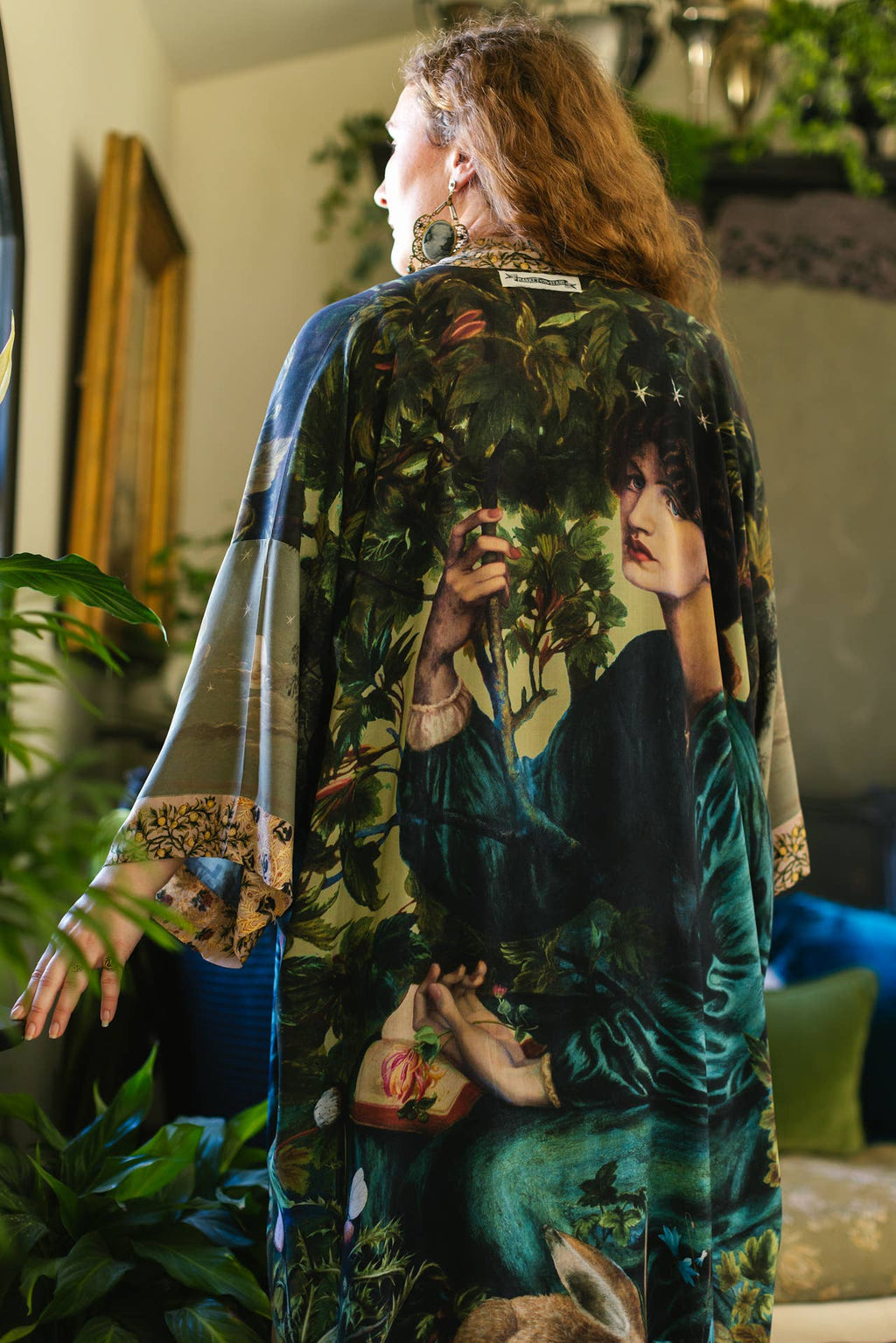 Market of Stars Duster- Bella Notte Bamboo Duster Robe with Rabbit and Moon