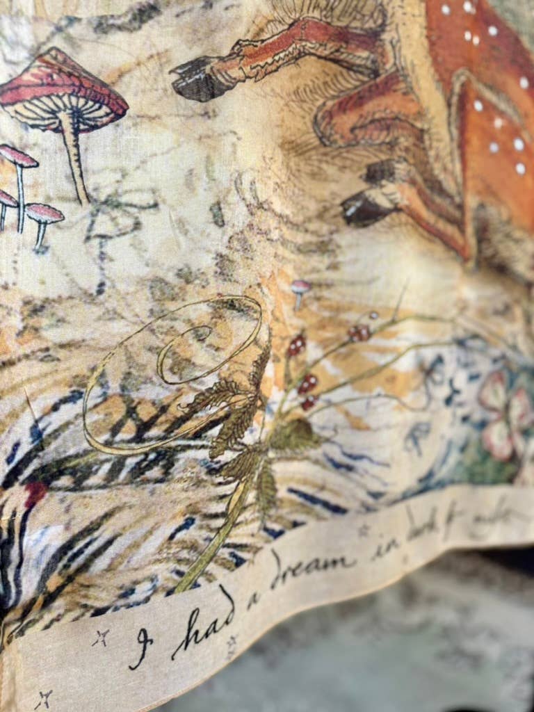 Market of Stars Lovelight Scarf with Woodland Deer, Swallow & Poetry