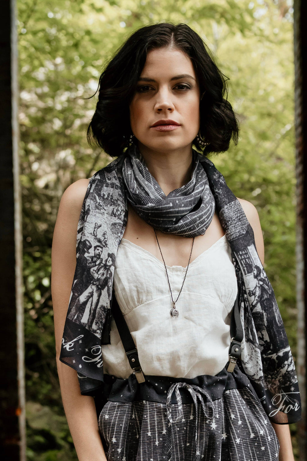 Stargazer Bohemian Scarf with Falling Stars