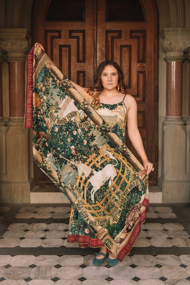 Pre-order- Wildheart Bohemian Scarf w/ Florals, Unicorn & Castle Print scarves
