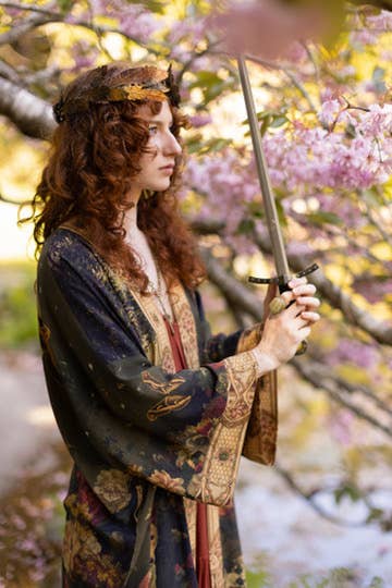 The Messenger Opera Duster Robe with Joan of Arc & Florals